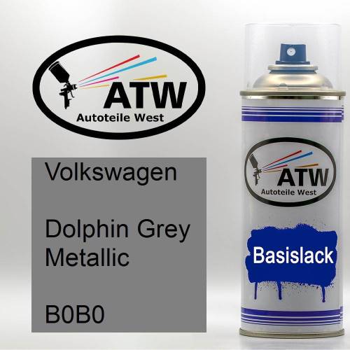 Volkswagen, Dolphin Grey Metallic, B0B0: 400ml Sprühdose, von ATW Autoteile West.